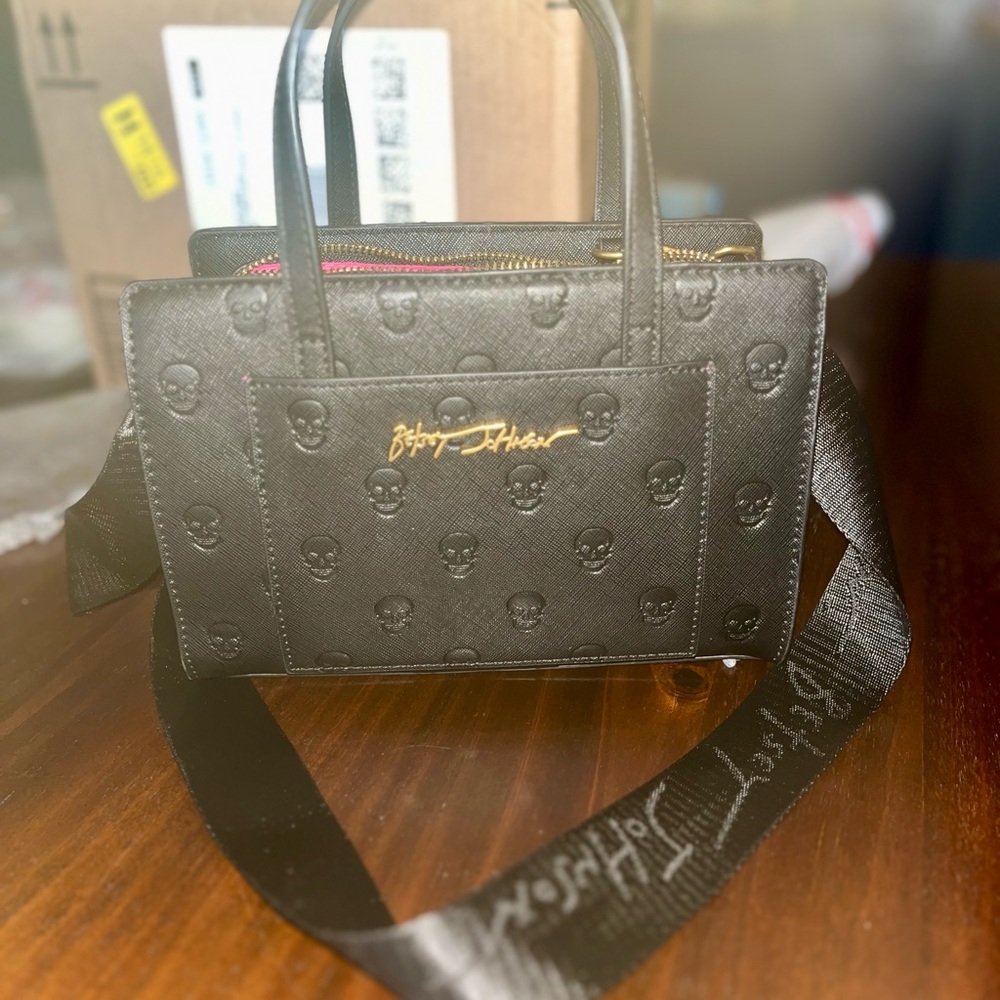 Betsey Johnson mini skull satchel
